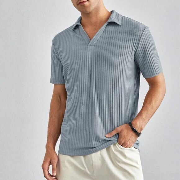. Other - Baby Blue Mens Ribbed Knit Tee